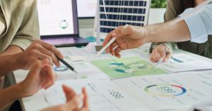 closeup,group,asia,businesspeople,talk,esg,strategies,risk,management,workshop,